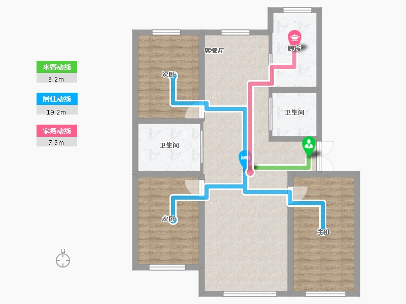 吉林省-松原市-晟兴东方赛纳-95.12-户型库-动静线