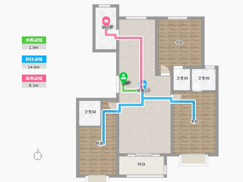 山西省-大同市-文瀛壹号院-116.63-户型库-动静线