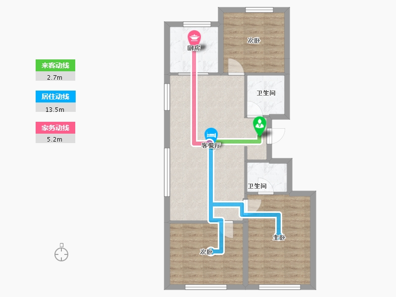 吉林省-松原市-和樾-71.00-户型库-动静线