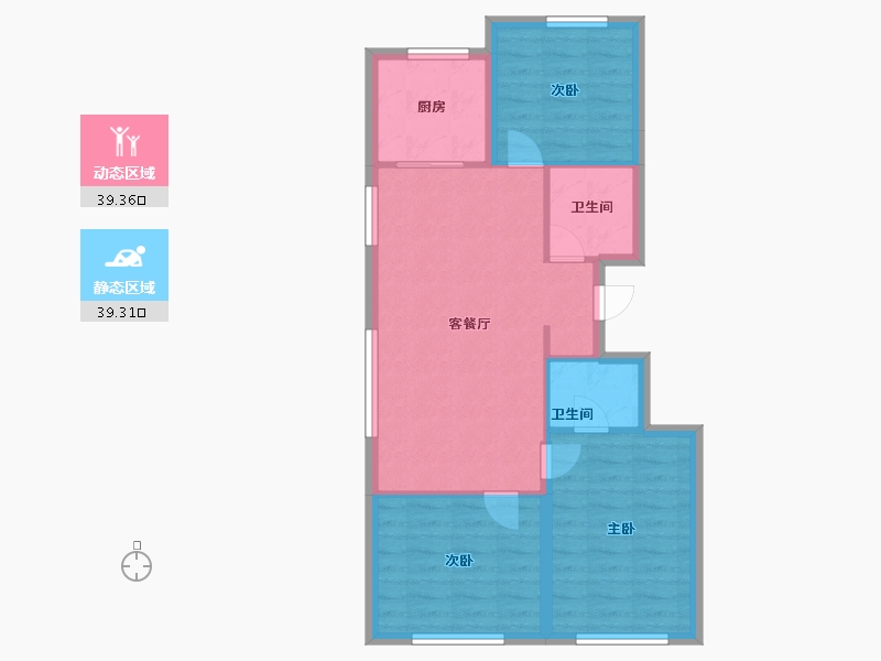 吉林省-松原市-和樾-71.00-户型库-动静分区