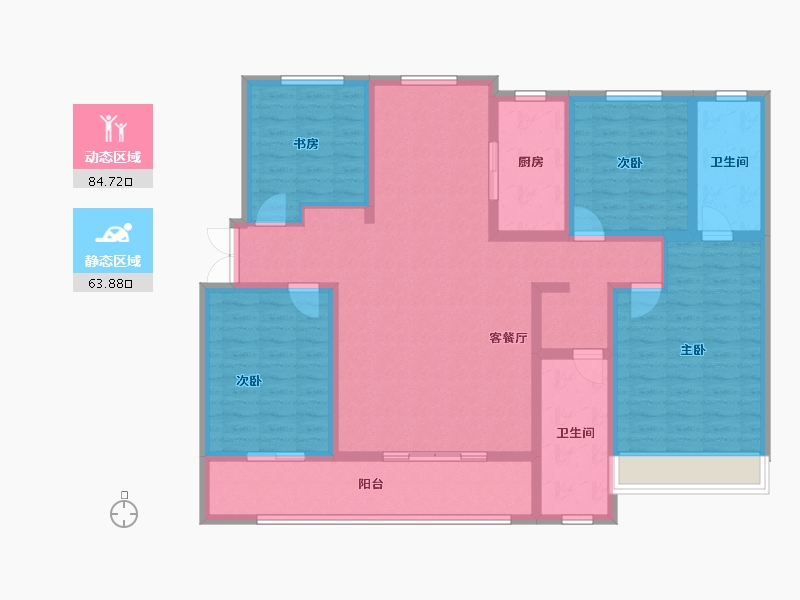 河南省-安阳市-滑县泰和府小区-132.80-户型库-动静分区