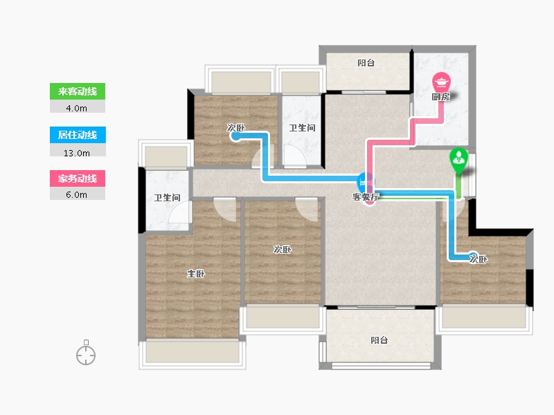 广东省-阳江市-美湖公馆-97.61-户型库-动静线