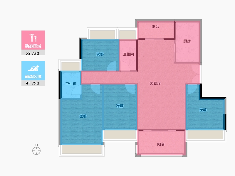 广东省-阳江市-美湖公馆-97.61-户型库-动静分区