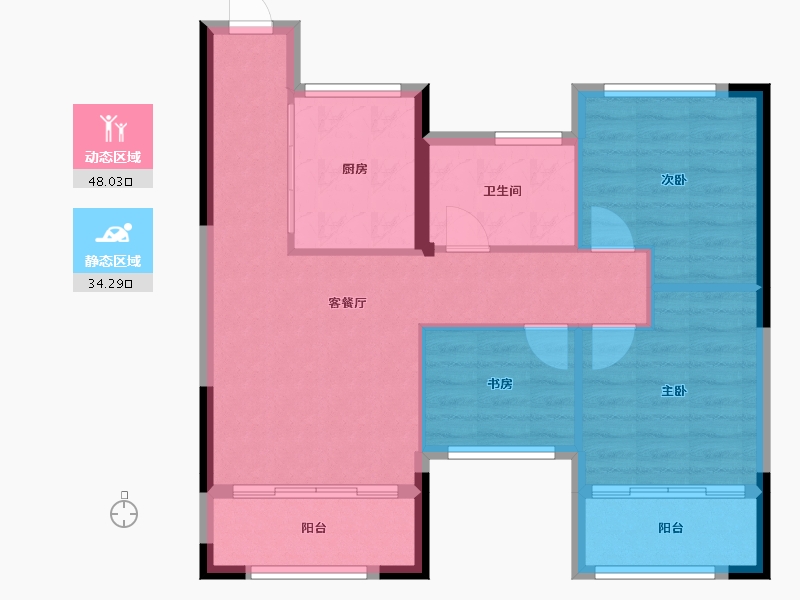 湖南省-常德市-金侨·芳华府-74.24-户型库-动静分区