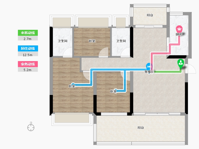 湖北省-荆州市-御景学府-95.07-户型库-动静线