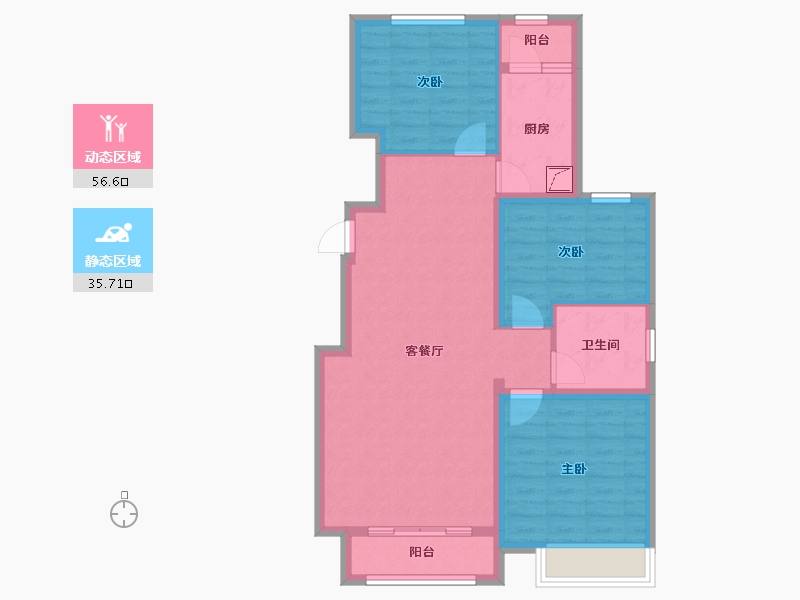 河北省-廊坊市-中远·泷玺臺-82.40-户型库-动静分区