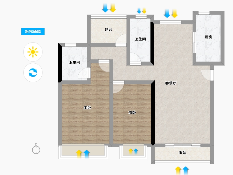 湖南省-衡阳市-金科中泰天境-89.26-户型库-采光通风