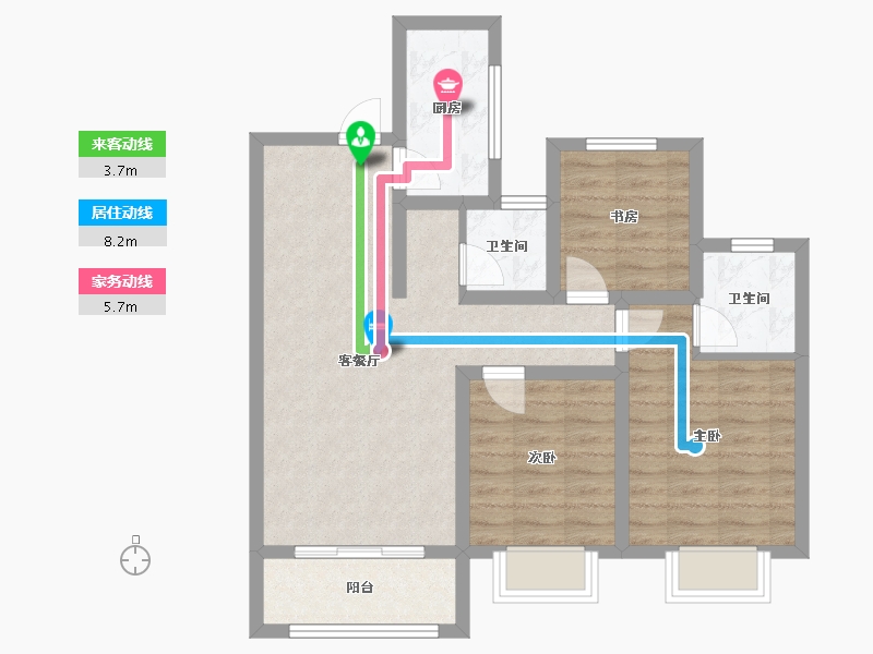 陕西省-宝鸡市-水木华院-74.17-户型库-动静线