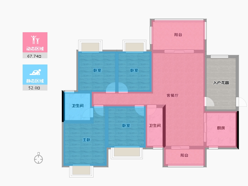 湖南省-衡阳市-星美CCPARK新外滩-116.39-户型库-动静分区