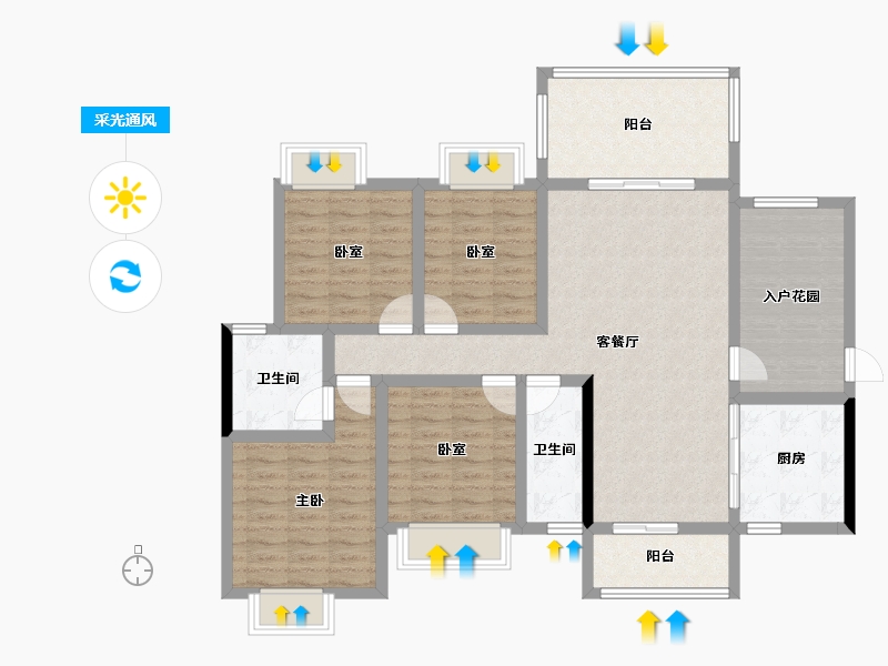 湖南省-衡阳市-星美CCPARK新外滩-116.39-户型库-采光通风