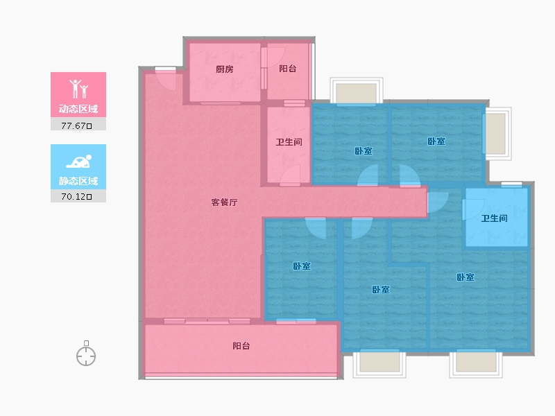 广东省-湛江市-奥园世耀中心城-133.82-户型库-动静分区