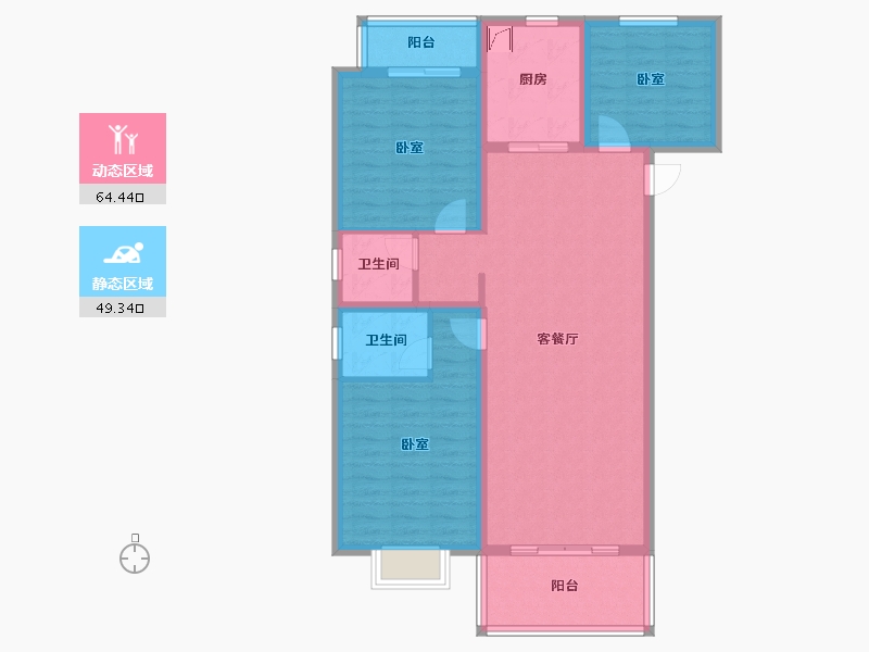 陕西省-宝鸡市-山河大观-102.00-户型库-动静分区