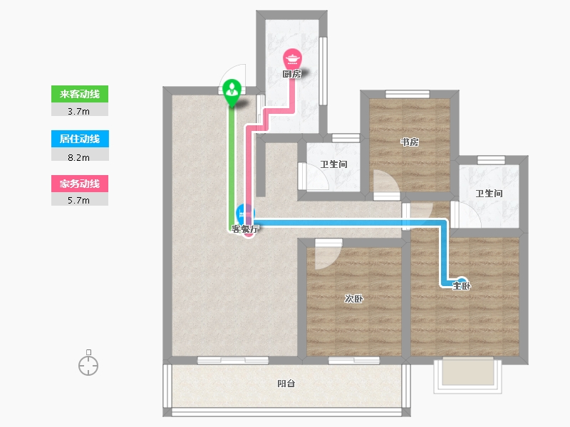 陕西省-宝鸡市-水木华院-77.63-户型库-动静线