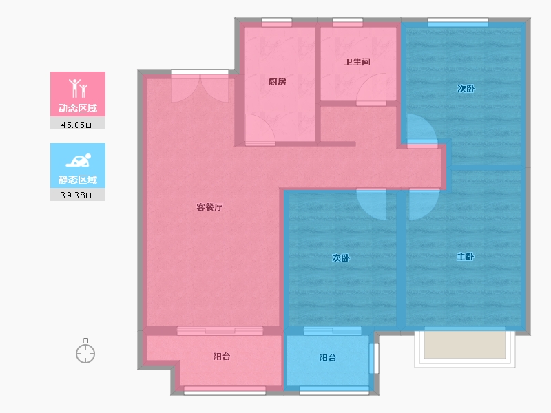 河北省-廊坊市-远洋光华城-76.00-户型库-动静分区