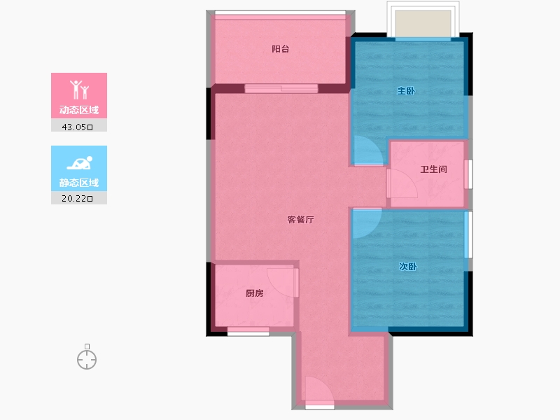 海南省-海口市-长岛蓝湾-56.71-户型库-动静分区