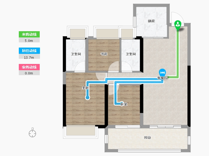 湖南省-株洲市-株洲建发央著-84.00-户型库-动静线