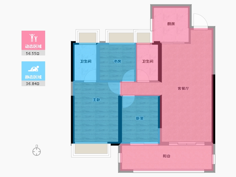 湖南省-株洲市-株洲建发央著-84.00-户型库-动静分区