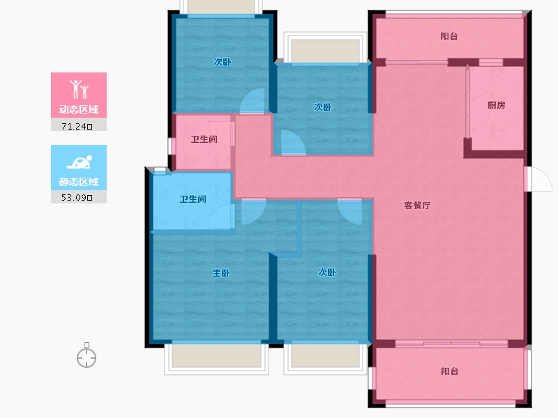 广东省-梅州市-梅州客天下东城森林湖-112.52-户型库-动静分区