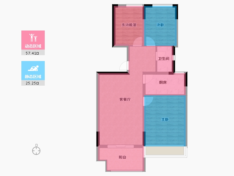 海南省-海口市-首开美墅湾-74.04-户型库-动静分区