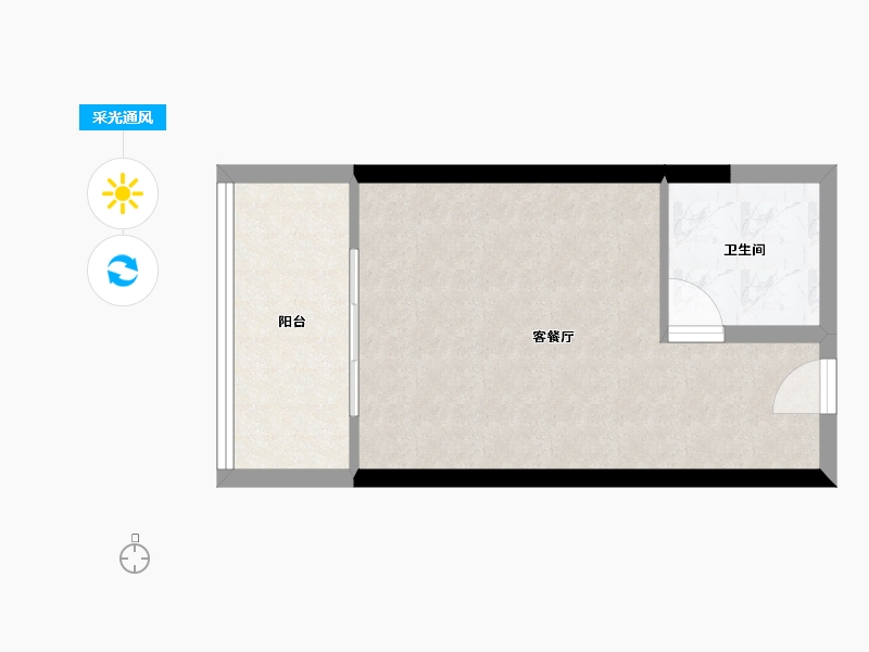 海南省-海口市-梦享龙腾湾-34.00-户型库-采光通风