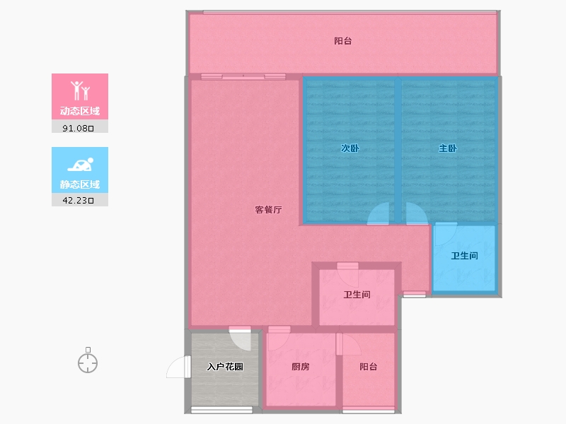 海南省-海口市-梦享龙腾湾-127.25-户型库-动静分区