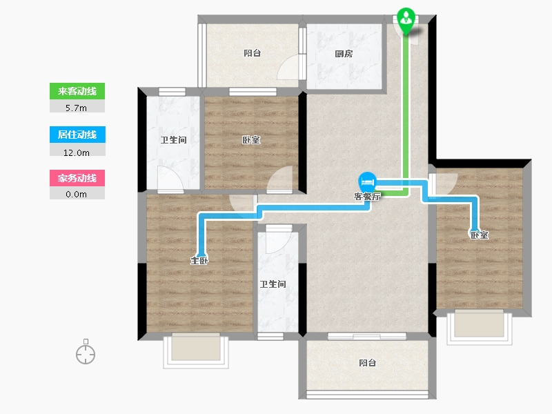 广东省-湛江市-奥园世耀中心城-88.80-户型库-动静线