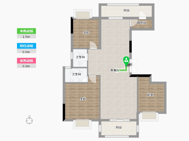 湖北省-黄冈市-中港水岸新城-98.54-户型库-动静线