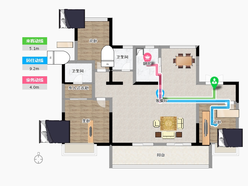 江苏省-淮安市-新城睿园-115.44-户型库-动静线