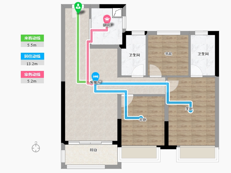 安徽省-蚌埠市-世茂中梁·云锦园-78.25-户型库-动静线