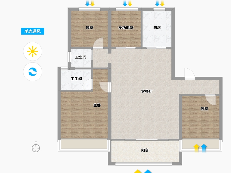 河南省-安阳市-碧桂园林语印象-112.10-户型库-采光通风