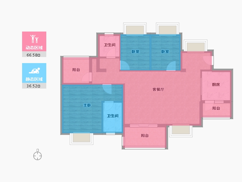 广东省-湛江市-方圆雅颂御府-92.00-户型库-动静分区