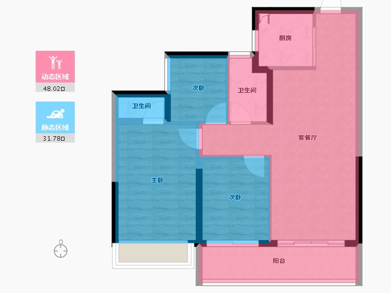 广东省-汕头市-龙光逸景阳光嘉府-71.39-户型库-动静分区