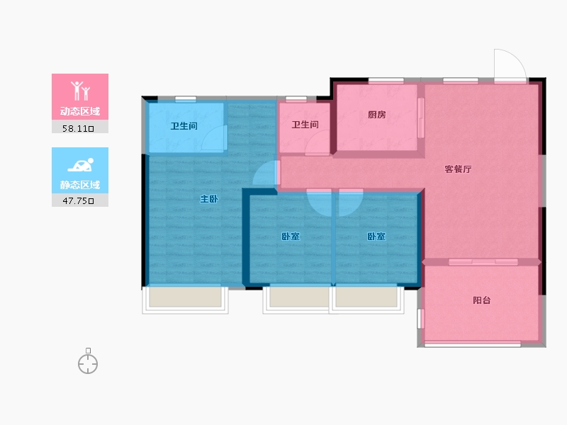 湖南省-株洲市-株洲建发央著-95.00-户型库-动静分区