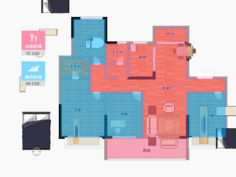 江苏省-淮安市-新城睿园-115.86-户型库-动静分区