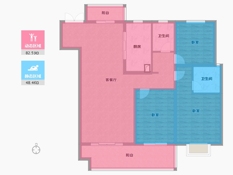 陕西省-宝鸡市-山河大观-118.01-户型库-动静分区