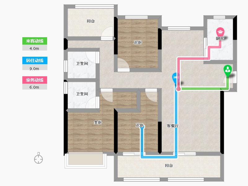 湖南省-衡阳市-金科中泰天境-94.59-户型库-动静线