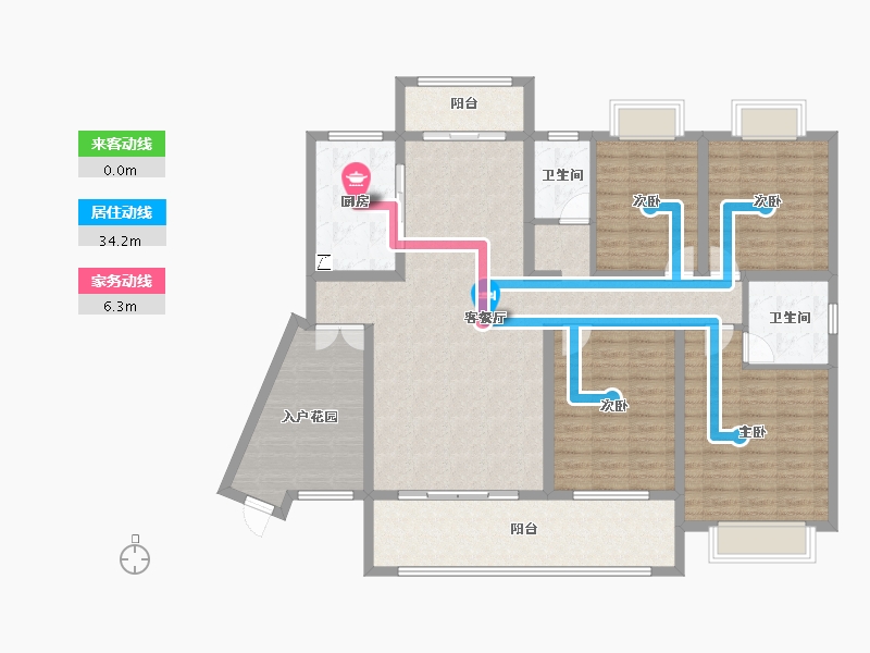 湖南省-永州市-永城·京华雅郡-144.34-户型库-动静线