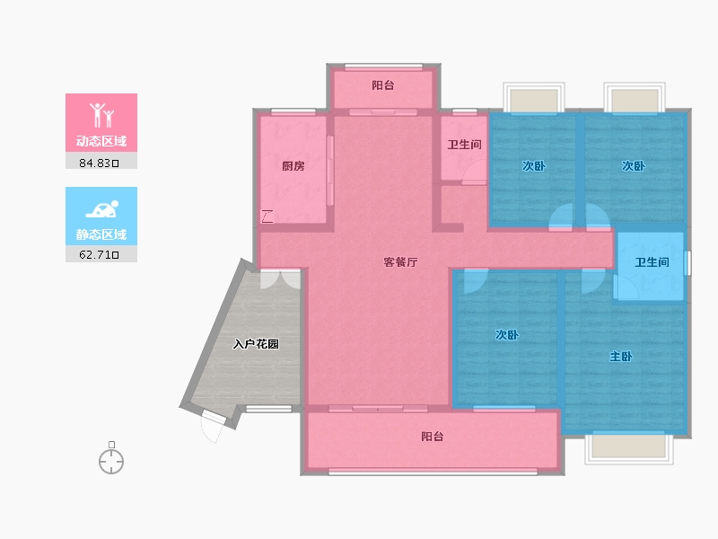 湖南省-永州市-永城·京华雅郡-144.34-户型库-动静分区