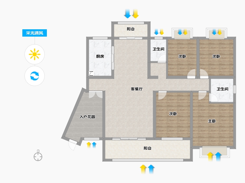 湖南省-永州市-永城·京华雅郡-144.34-户型库-采光通风