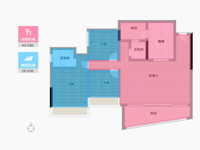 四川省-遂宁市-荣兴时代滨江-93.48-户型库-动静分区