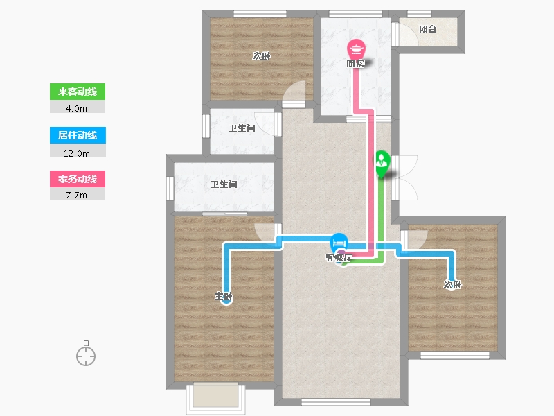 内蒙古自治区-鄂尔多斯市-亿成学府华庭-97.14-户型库-动静线