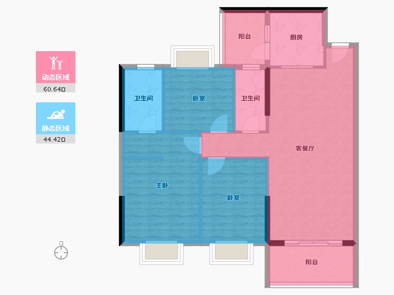 广东省-湛江市-奥园世耀中心城-95.06-户型库-动静分区