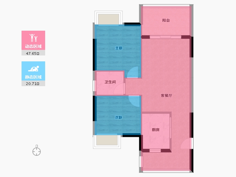 海南省-海口市-长岛蓝湾-61.57-户型库-动静分区