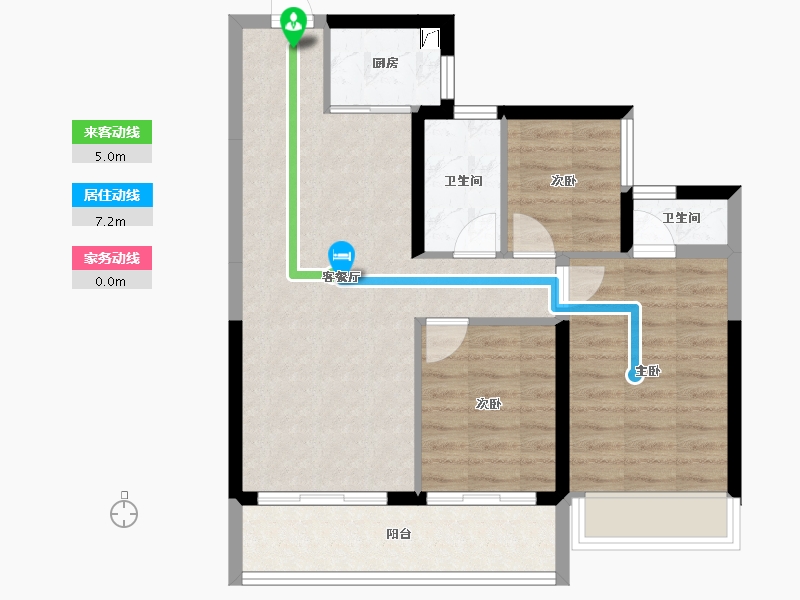 广东省-汕头市-龙光逸景阳光嘉府-71.41-户型库-动静线