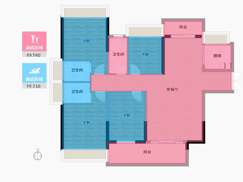 广东省-梅州市-正兴时代峰汇-112.57-户型库-动静分区