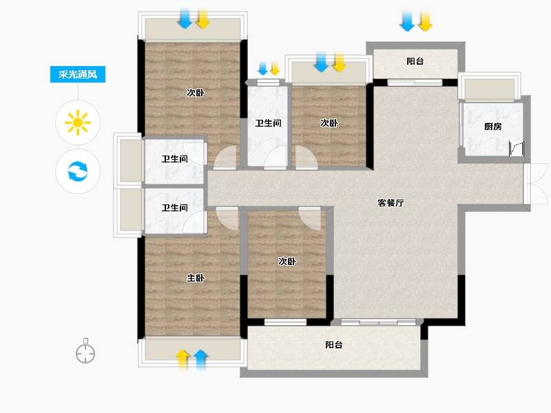 广东省-梅州市-正兴时代峰汇-112.57-户型库-采光通风