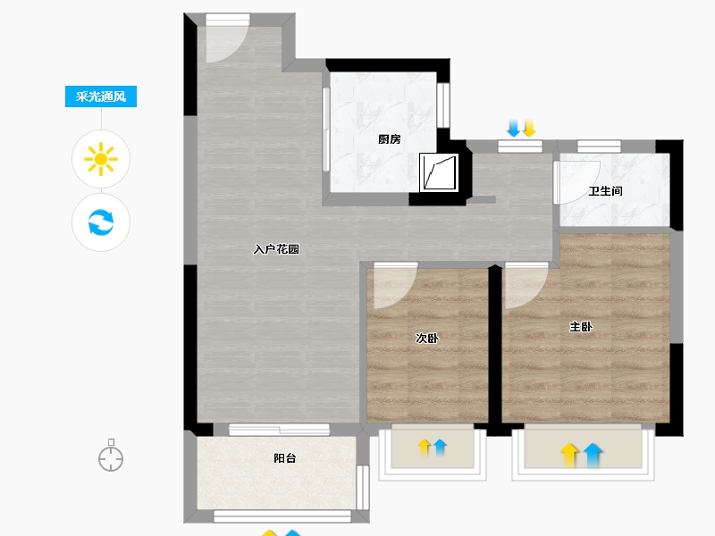 江苏省-南京市-山语春风-57.00-户型库-采光通风