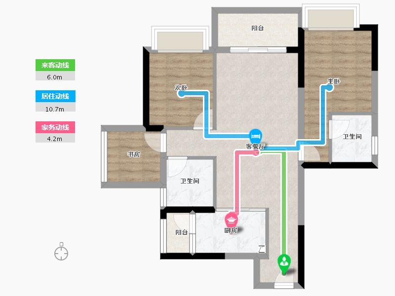 广东省-湛江市-湛江爱琴海国际广场-69.88-户型库-动静线