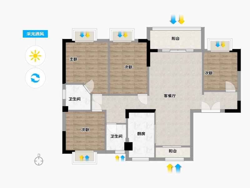 福建省-三明市-状元壹号-110.00-户型库-采光通风