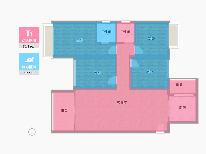 贵州省-遵义市-滨江和城-99.35-户型库-动静分区